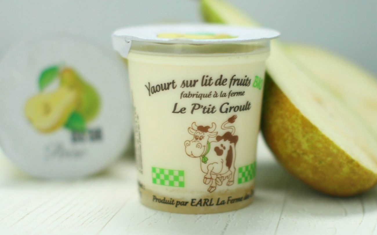 yaourts biologiques poire lait biologique vente directe ferme des douces prairies cotentin cherbourg normandie