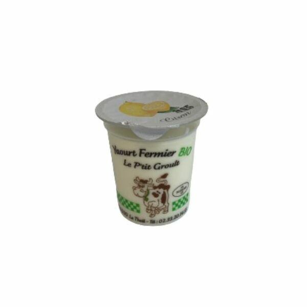 yaourt bio citron aromatisé agriculture biologique en direct de la ferme des douces prairies vente directe cotentin normandie